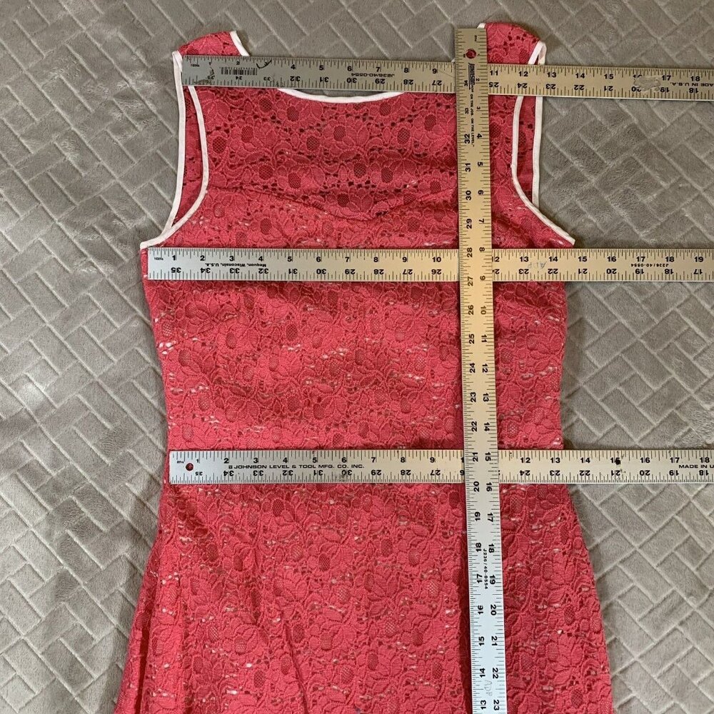 Marc New York Womens 4 Sheath Dress Coral Pink Short Mini Lace Lined Office - Picture 7 of 12